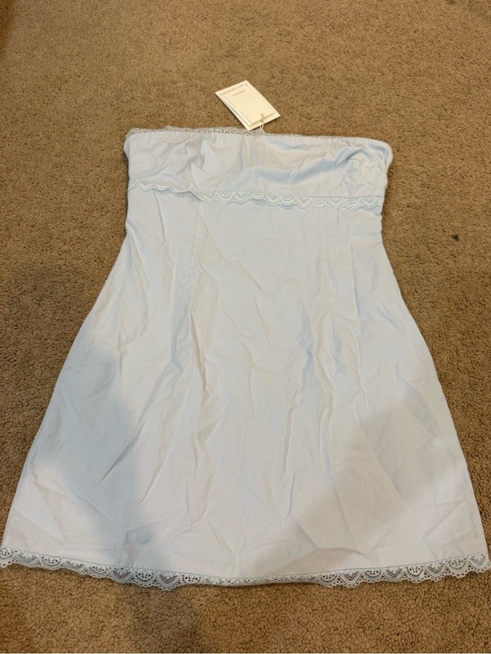 Peppermayo Dresses & Skirts - Peppermayo Light Blue Lace-Trim Mini Dress